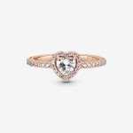 PANDORA Sparkling Heart Stackable Rose Gold Ring