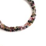 Colorful Multi-Tourmaline Beaded Bracelet with Gold Chain