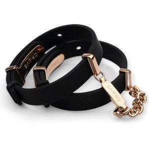 Black Silicone and Rose Gold ID Cuff Bracelet