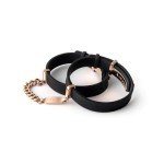 Black Silicone and Rose Gold ID Cuff Bracelet