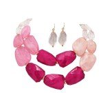 Ombre Pink Statement Necklace and Earring Set
