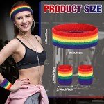 Rainbow Striped Sweatband Set - 36 Pieces