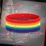 Rainbow Striped Sweatband Set - 36 Pieces