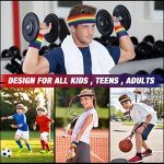 Rainbow Striped Sweatband Set - 36 Pieces