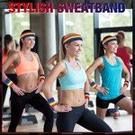 Rainbow Striped Sweatband Set - 36 Pieces