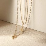 Vintage Gold Coin Pendant Necklace for Women