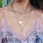 Vintage Gold Coin Pendant Necklace for Women