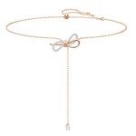 Swarovski Women's Bow Pendant Necklace in Rose-Gold