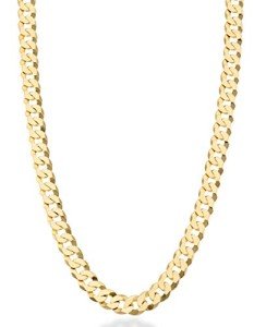 18K Gold and Silver Cuban Link Chain Necklace