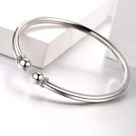 Simple 925 Sterling Silver Open Bangle Bracelet