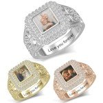 Personalized 925 Sterling Silver Photo Rings