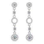 Moissanite Dangle Earrings in 18K White Gold