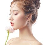 Moissanite Dangle Earrings in 18K White Gold