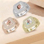 Personalized 925 Sterling Silver Photo Rings