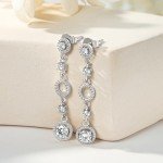 Moissanite Dangle Earrings in 18K White Gold