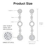 Moissanite Dangle Earrings in 18K White Gold