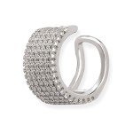 Sterling Silver Multi-Row CZ Diamond Ear Cuff