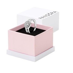 PANDORA Sparkling Double Halo Stackable Ring - Size 8.5