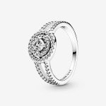 PANDORA Sparkling Double Halo Stackable Ring - Size 8.5