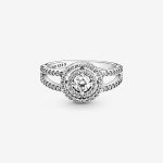 PANDORA Sparkling Double Halo Stackable Ring - Size 8.5