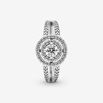 PANDORA Sparkling Double Halo Stackable Ring - Size 8.5