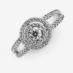 PANDORA Sparkling Double Halo Stackable Ring - Size 8.5