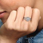 PANDORA Sparkling Double Halo Stackable Ring - Size 8.5