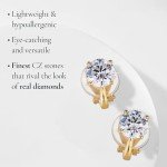 Gold Plated Cubic Zirconia Clip-On Earrings