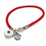 Evil Eye Charm Bracelet with Hamsa Protection
