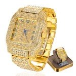 Men’s Moissanite Diamond Gold Watch - 18K Plated