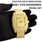 Men’s Moissanite Diamond Gold Watch - 18K Plated