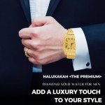 Men’s Moissanite Diamond Gold Watch - 18K Plated