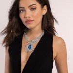 Vintage Peacock Feather Teardrop Necklace with Crystals