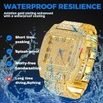 Men’s Moissanite Diamond Gold Watch - 18K Plated