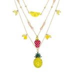 Betsey Johnson Women's Fruit Charm Necklace