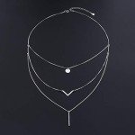 S925 Sterling Silver Triple Layer Choker Necklace