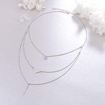 S925 Sterling Silver Triple Layer Choker Necklace