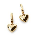 Puffed Heart Hoop Earrings in Gold & Silver