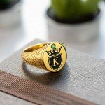 Personalized 925 Silver Crown Signet Ring