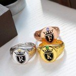 Personalized 925 Silver Crown Signet Ring