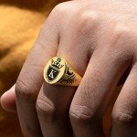 Personalized 925 Silver Crown Signet Ring