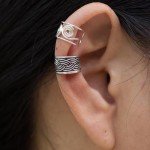 Handmade Sterling Silver Ear Cuff Earrings Pair