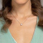PAVOI 18K Gold Vermeil CZ Solitaire Choker Necklace