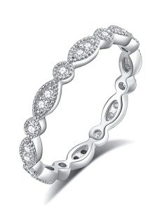 Moissanite Evil Eye Wedding Band in Silver