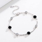Elegant Black Onyx Beaded Bracelet with Silver 925