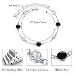 Elegant Black Onyx Beaded Bracelet with Silver 925