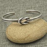 Minimalist Sterling Silver Knot Cuff Bracelet