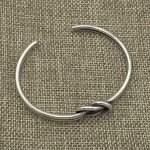 Minimalist Sterling Silver Knot Cuff Bracelet