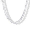Rhodium Plated Diamond Tennis Necklace for Women
