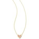 Kendra Scott Heart Pendant Necklace in Pink Drusy